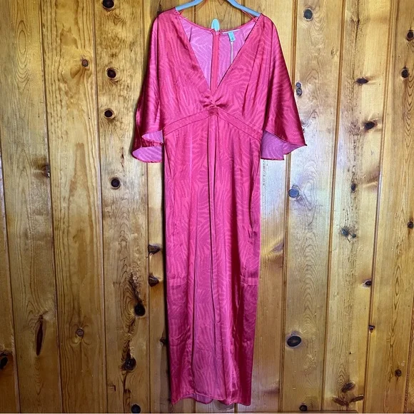 Fe Noel X Target Palm Leaf Contrast Print Kimono Maxi Dress - Picture 2 of 9